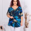 Tunica eleganta maxi cu funda din satin si imprimeu in degrade cod 1348