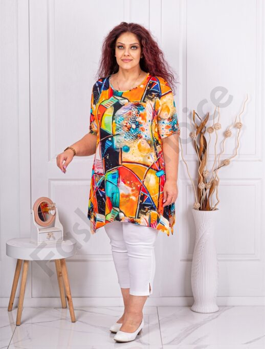 Tunica maxi in clos cu imprimeu in degrade cod 25104-1
