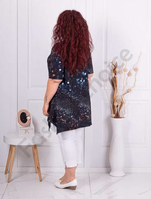 Tunica maxi in clos cu imprimeu buline 3D multicolor cod 25104-6