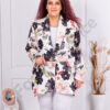 Sacou super maxi elegant cu imprimeu flori negri cod 230463-1