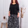 Set maxi elegant cu imprimeu figuri abstracte-negru/alb cod 10010
