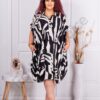Rochie maxi cu guler si design modern-negru cod 532-A6