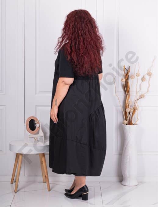 Rochie maxi in clos cu motive din ajur-negru cod 11082