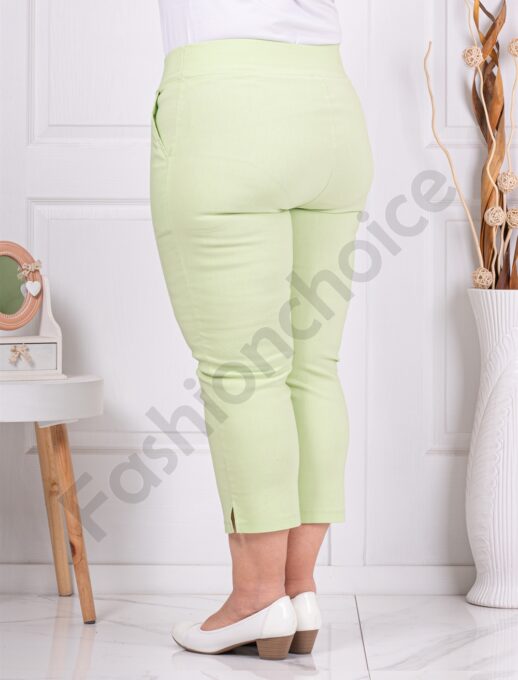 Pantalon maxi cu efect Push Up si lungime 7/8-verde deschis cod 24238-7