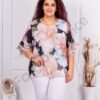 Bluza maxi din sifon cu imprimeu floral si maneca clopot-negru cod 50245