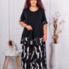 Set maxi elegant cu imprimeu marmura-negru/alb cod 10010-6