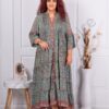 Rochie maxi din matase cu volane si stil Boho-coral cod G180-4