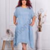 Rochie maxi asimetrica din denim-albastru deschis cod 51015-1