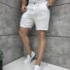 Pantalon scurt elegant pentru barbati din 100% In-alb cod 1499