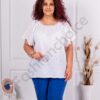 Bluza maxi pentru vara cu broderie englezeasca-alb cod 1277-1