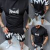 Compleu barbati pentru vara cu imprimeu Forgiven-negru cod 3100