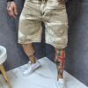Blugi scurti Baggy pentru barbati cu efect prespalat-moca 255