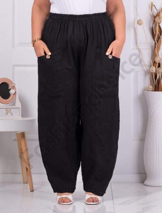 Pantalon maxi pentru vara din 100% In-negru cod 6503