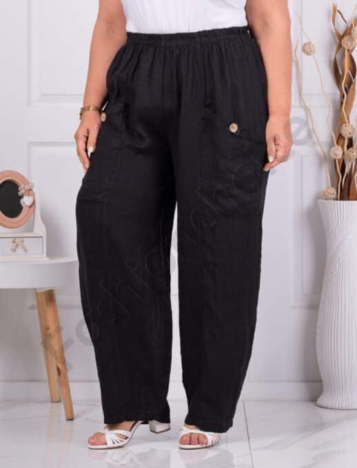 Pantalon maxi pentru vara din 100% In-negru cod 6503