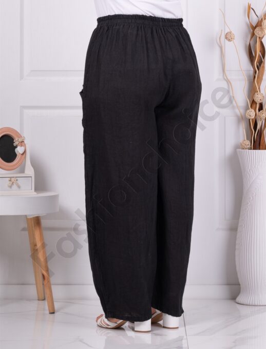 Pantalon maxi pentru vara din 100% In-negru cod 6503