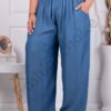 Pantalon maxi din denim de vara-albastru cod 80026-1