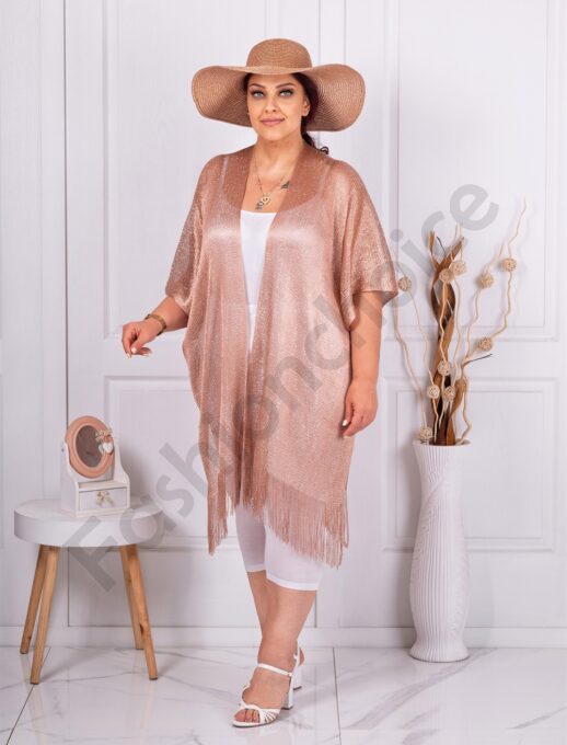 Pareo maxi de plaja cu cadou palarie-roz cod HJ03