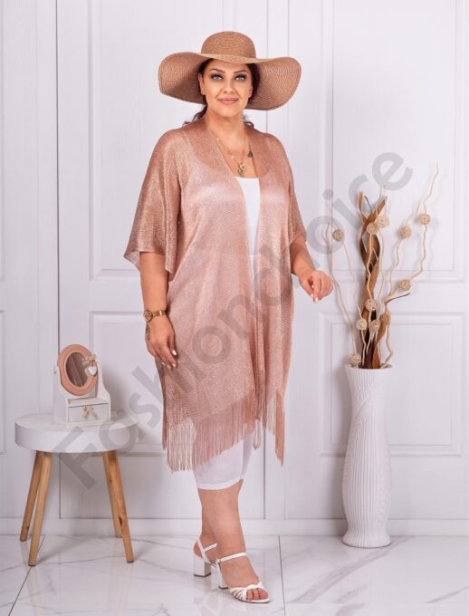Pareo maxi de plaja cu cadou palarie-roz cod HJ03