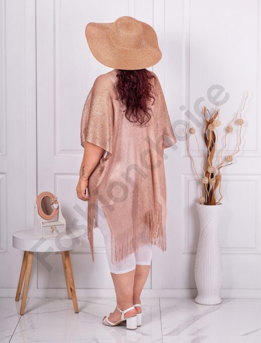 Pareo maxi de plaja cu cadou palarie-roz cod HJ03