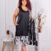 Rochie maxi eleganta din satin cu mantie si imprimeu floral cod 40046