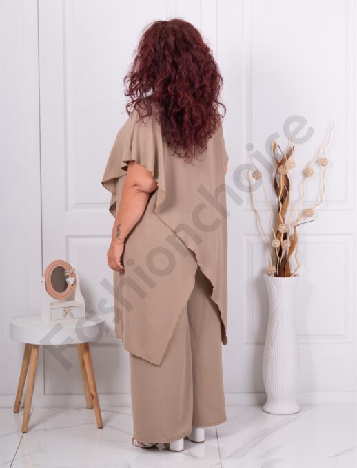 Set maxi pentru vara din doua piese cu design modern+cadou colier-moca cod 10030-5