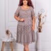 Rochie maxi cocheta pentru vara din dantela cu volane-moca cod 3846-1
