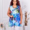 Top maxi pentru vara cu imprimeu floral-aqua cod 1259-2