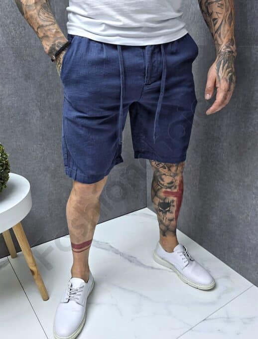 Pantalon scurt sport-elegant pentru barbati din In-albastru inchis cod 903-2