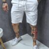 Pantalon scurt sport-elegant pentru barbati din In-alb cod 903-1