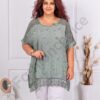 Tunica maxi pentru vara cu dantela si motive brodate-kaki cod 25В8-1