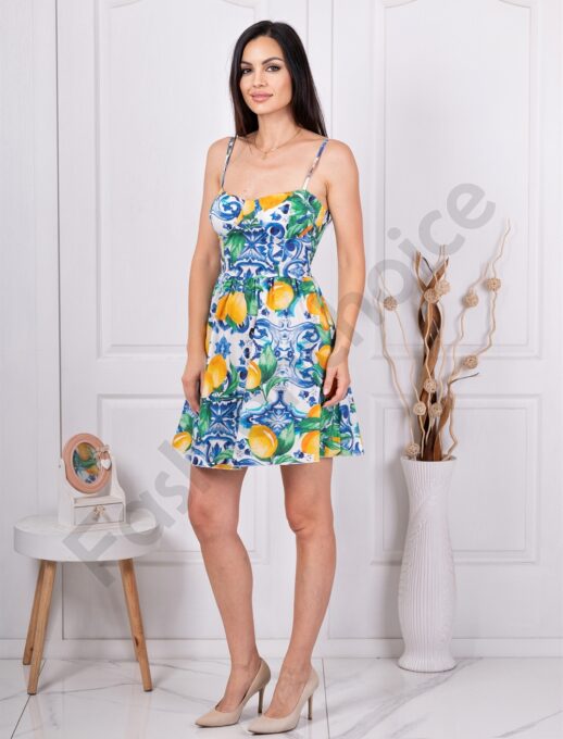 Rochie de dama scurta cu imprimeu Baroc si lamai cod 26823