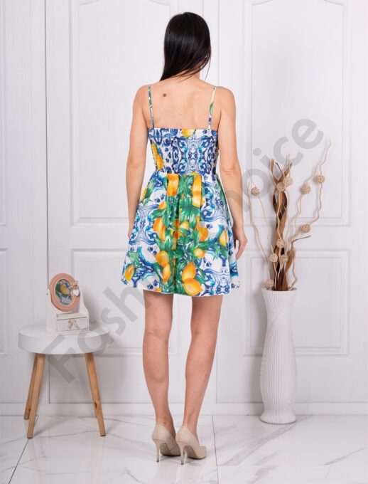 Rochie de dama scurta cu imprimeu Baroc si lamai cod 26823