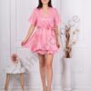Rochie de dama cu efect stralucitoare-roz cod 26834-1