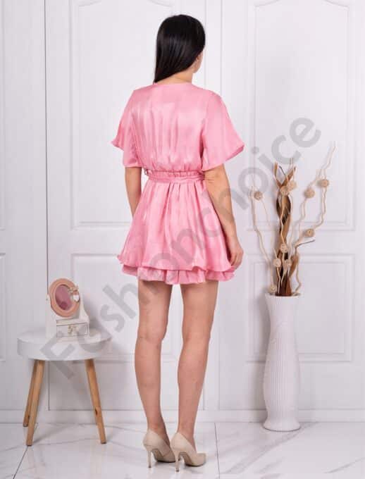 Rochie de dama cu efect stralucitoare-roz cod 26834-1