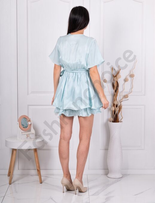 Rochie de dama cu efect stralucitoare-menta cod 26834-2