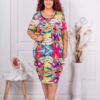Rochie maxi tip balon cu imprimeu figuri abstracte cod 25574-2