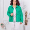 Geaca maxi din denim de vara cu brosa-verde cod 8967-1