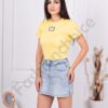 Bluza de dama moderna cu emblema-galben cod 1043-6