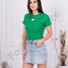 Bluza de dama moderna cu emblema-verde cod 1043-5