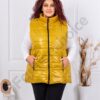 Vesta super maxi cu guler inalt-mustar-cod 034-4