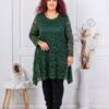 Tunica asimetrica maxi din dantela elastica-verde masliniu cod 251323-8
