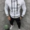 Compleu sport pentru barbati cu design modern si inscris Rocks Jeans-alb cod 11889-1