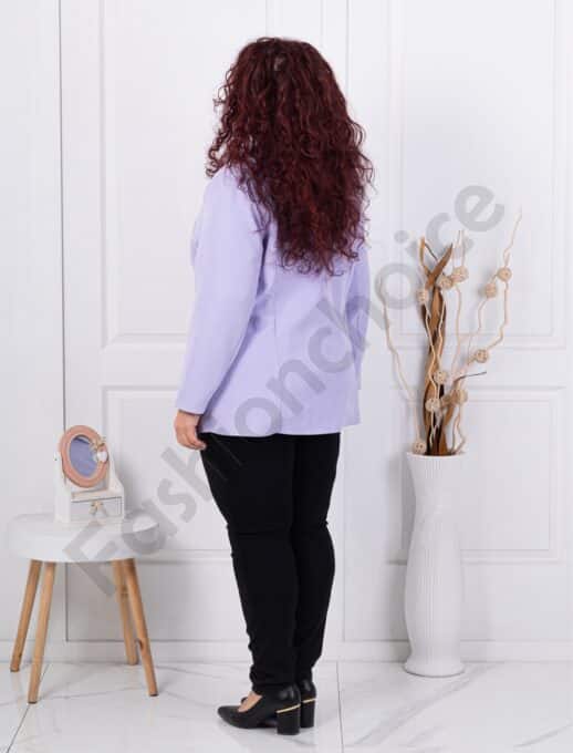 Sacou maxi elegant cu rever si doi nasturi-liliac cod 2609-8