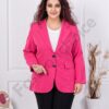 Sacou maxi elegant cu rever si doi nasturi-fucsia cod 2609-9