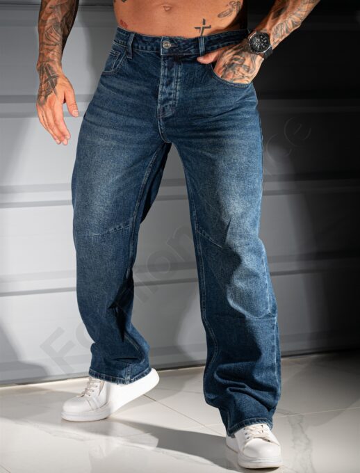 Blugi Baggy style pentru barbati cu efect usor prespalat cod 7217