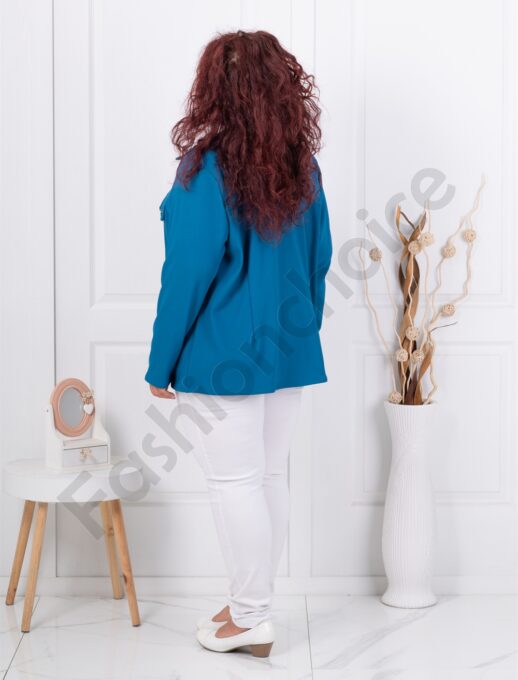 Set maxi din doua piese bluza si sacou sport-petrol cod 2523013-8