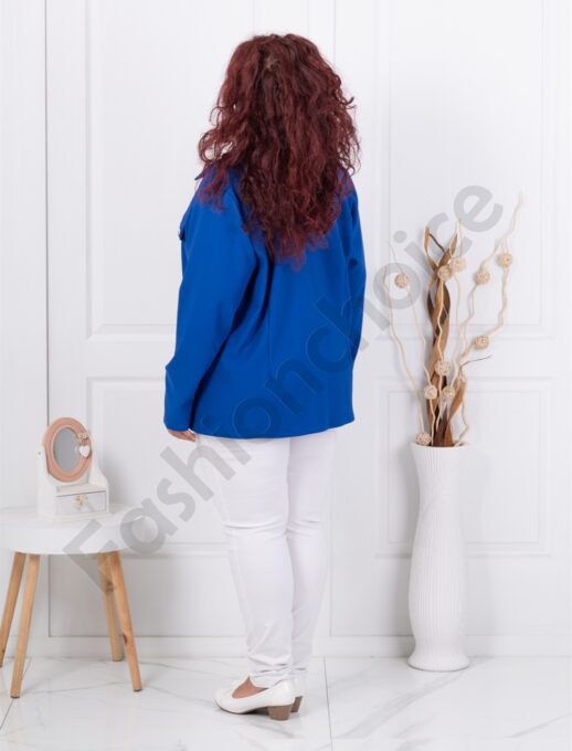 Set maxi din doua piese bluza si sacou sport-albastru regal cod 2523013-12