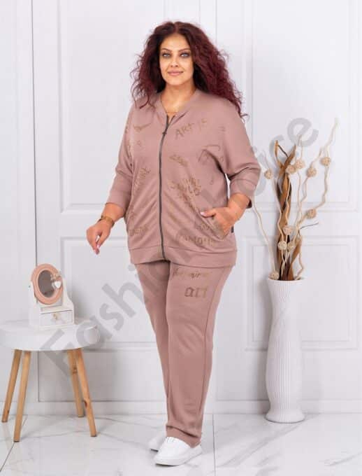 Compleu maxi cu inscriptii din pietricele-moca cod 8051-1