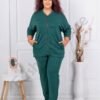 Compleu maxi cu inscriptii din pietricele-verde masliniu cod 8051