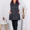 Vesta maxi de dama cu design modern-negru cod 90078